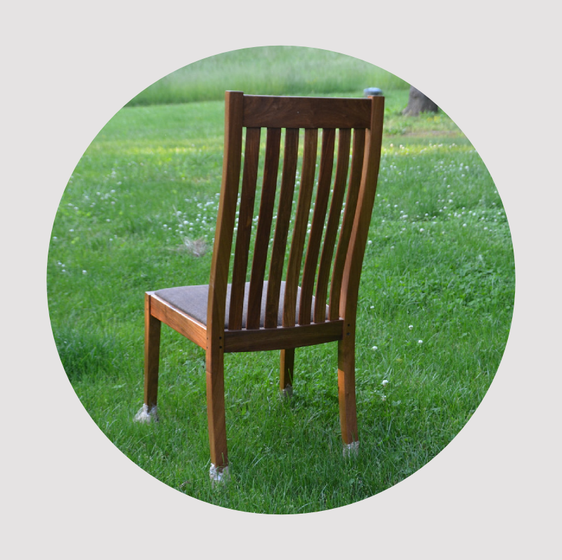 Contour dining chair from behind