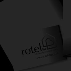 Complete rebranding for Rotel Ltd. The clean design takes it's inspiration from the the logo, which merges a house and heart into one.
