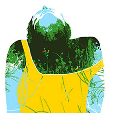 portrait,smile,dj,music,artwork,stylish,people,silhouette,chris,keegan,freelance,illustration