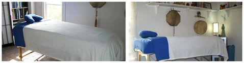 Two views of Linda S. Wahlund's reiki room